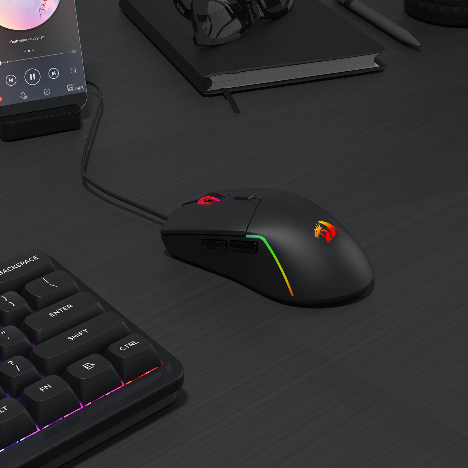 Redragon M730 Naga RGB Wired Gaming Mouse (Black)