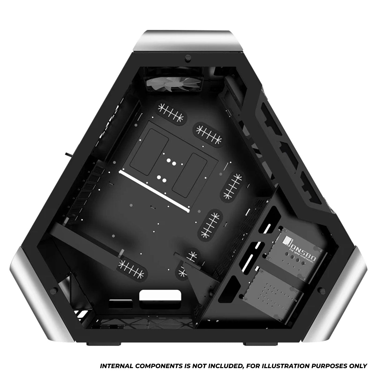 Jonsbo TR03-G Glass Panel ATX Equilateral Triangle Computer Case (Silver)