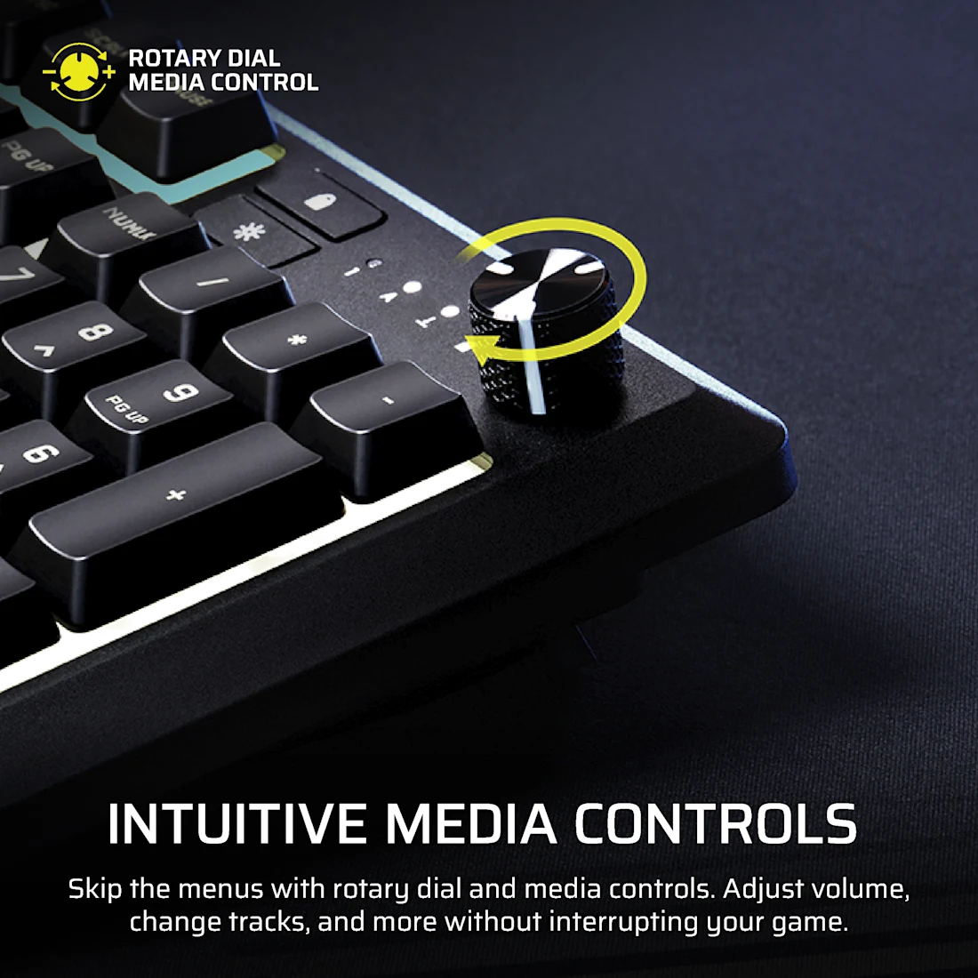 Corsair SKIFF 100 Plus RGB Wired Gaming Keyboard (Black) (CH-9226I65-NA)