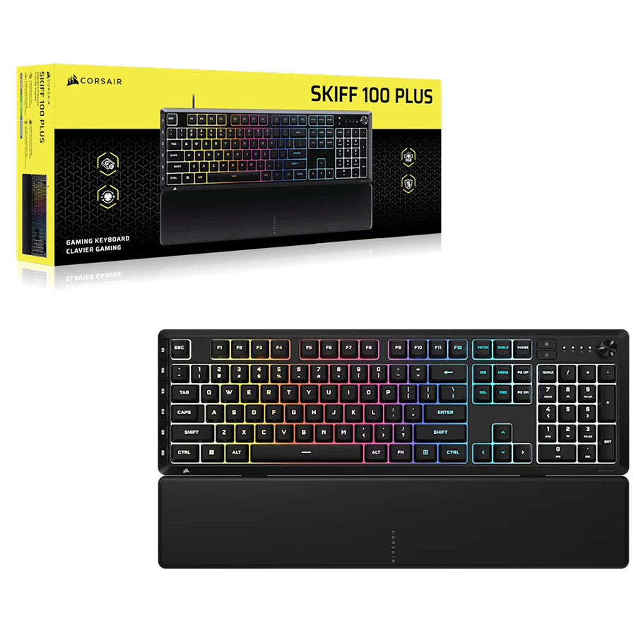 Corsair SKIFF 100 Plus RGB Wired Gaming Keyboard (Black) (CH-9226I65-NA)
