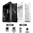 Asus ROG Strix Helios II GX601S EATX Mid-Tower PC Gaming Case with Dual Tempered Glass Side Panels (Black, White)