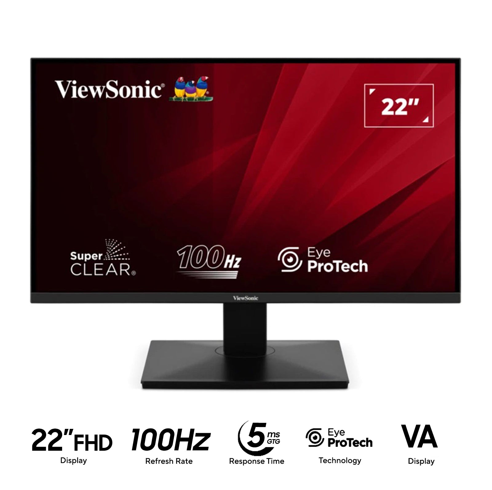 ViewSonic VA22E2-H 22" FHD (1920x1080) 100Hz 5ms GTG VA Monitor with HDMI, VGA & Tilt Adjustment