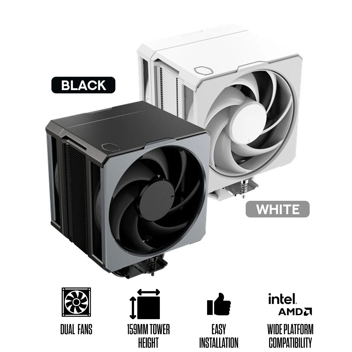 Cooler Master Hyper 612 Apex CPU Air Cooler (Black, White)