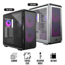 Cooler Master MasterFrame 600 Mesh ATX Mid-Tower PC Case (Black, Silver)