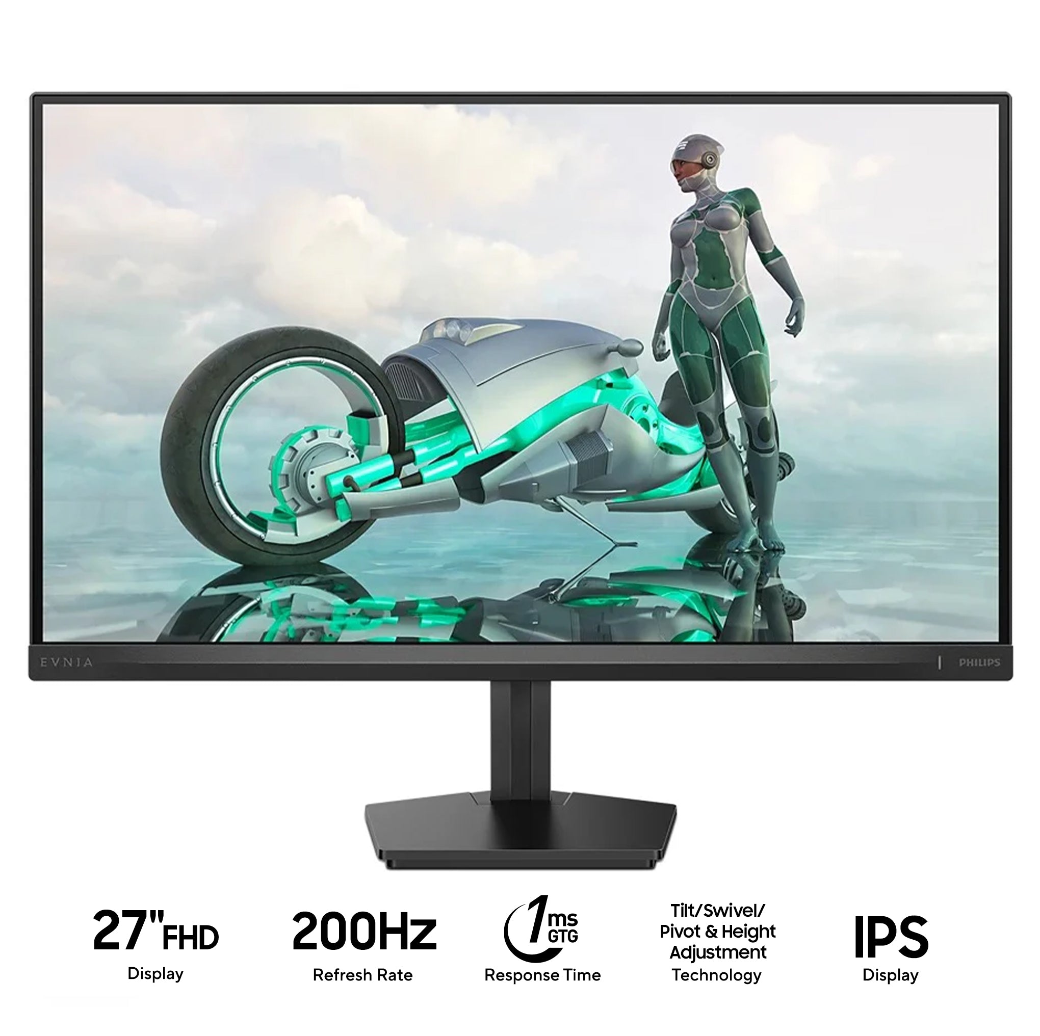 Philips Evnia 27M2N3200FQ/71 27" FHD (1920x1080) 200Hz 1ms GTG IPS Gaming Monitor with Tilt Adjustment (Charcoal)