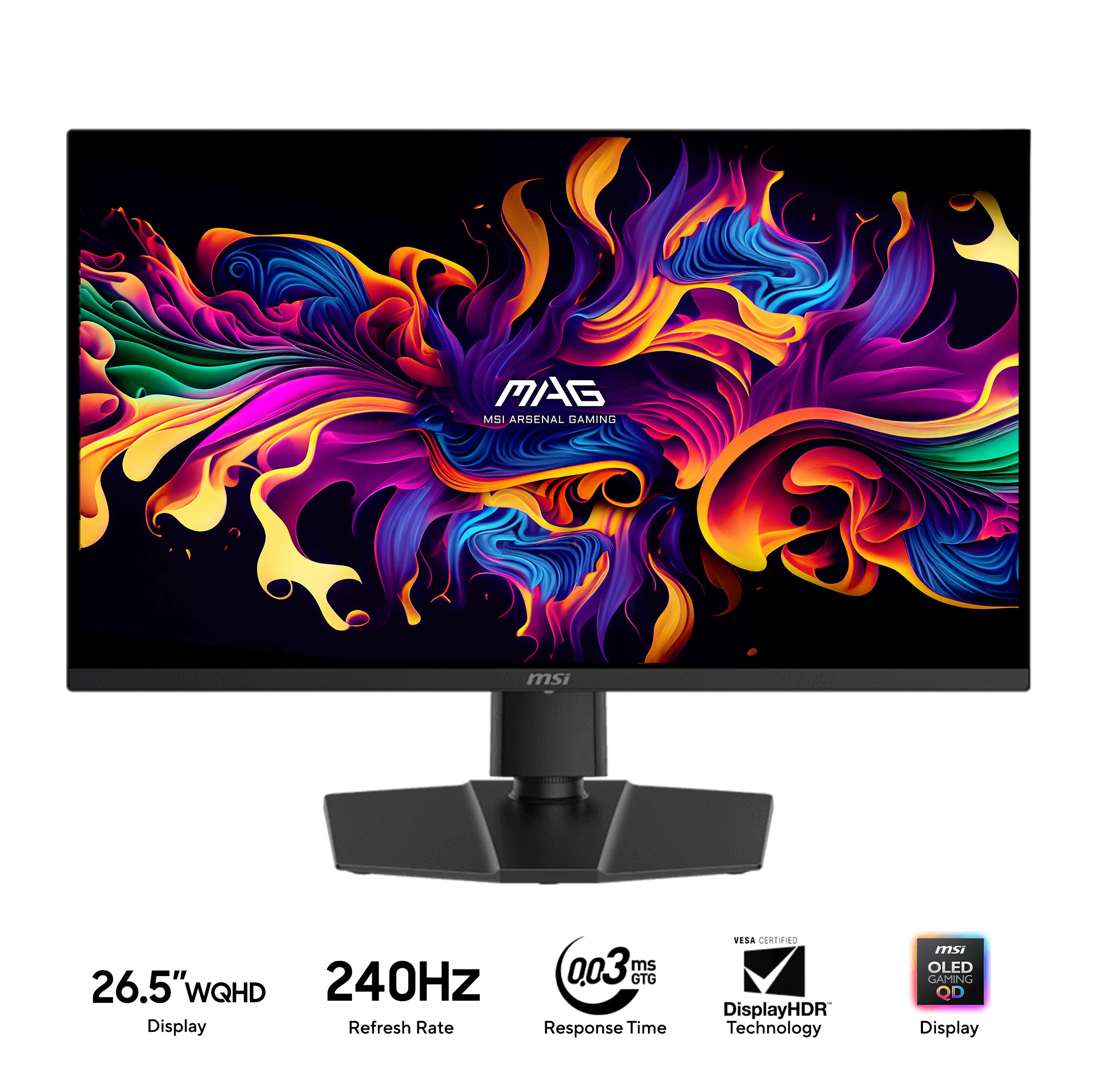 MSI MAG 273QP QD-OLED X24 26.5" WQHD (2560x1440) 240Hz 0.03ms GTG Adaptive-Sync Gaming Monitor