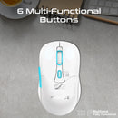 Promate Samo Dual Mode Rechargeable Wireless Mouse with BT & 2.4GHz Connectivity (White)