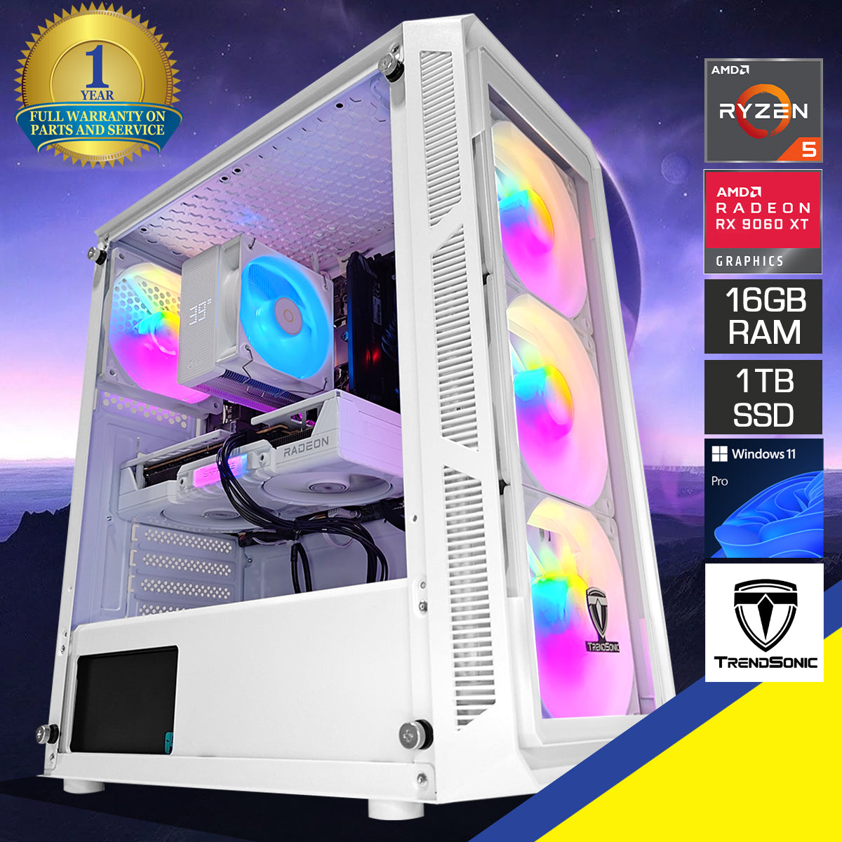 Sigma Hermes White Desktop Gaming PC
