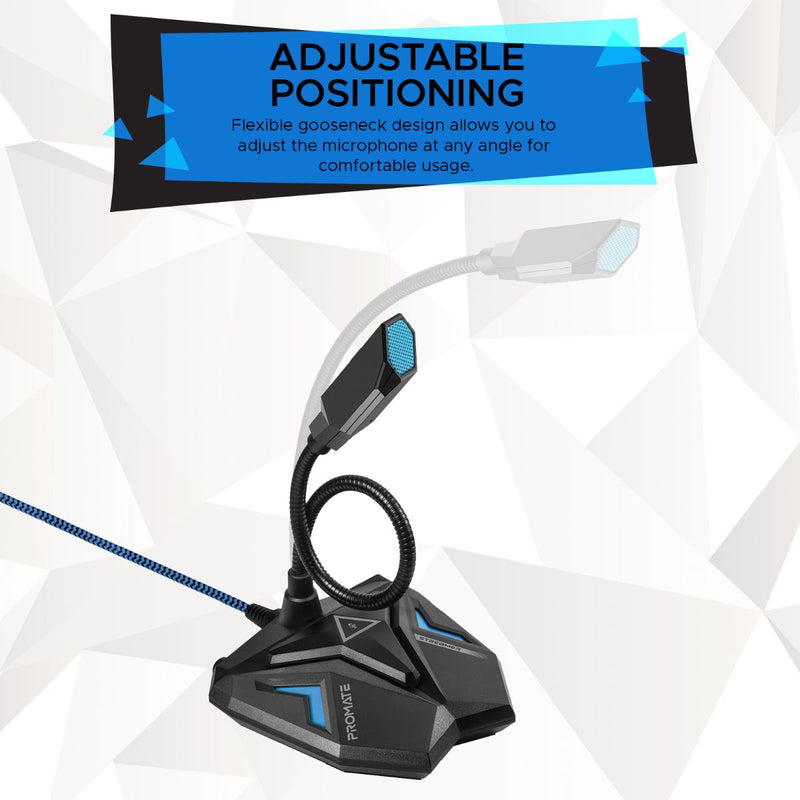 Promate Streamer High Definition USB Gaming Microphone (Blue)