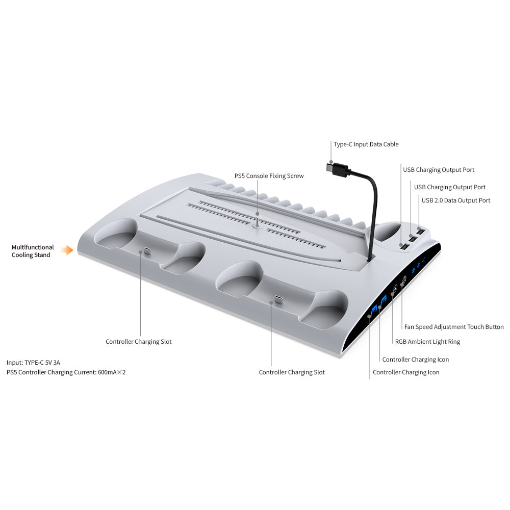 Dobe Multifunctional Cooling & Charging Stand For PS5