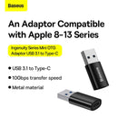 Baseus Ingenuity Series Mini OTG Adapter USB3.1 to Type-C (Black) (ZJJQ000101)