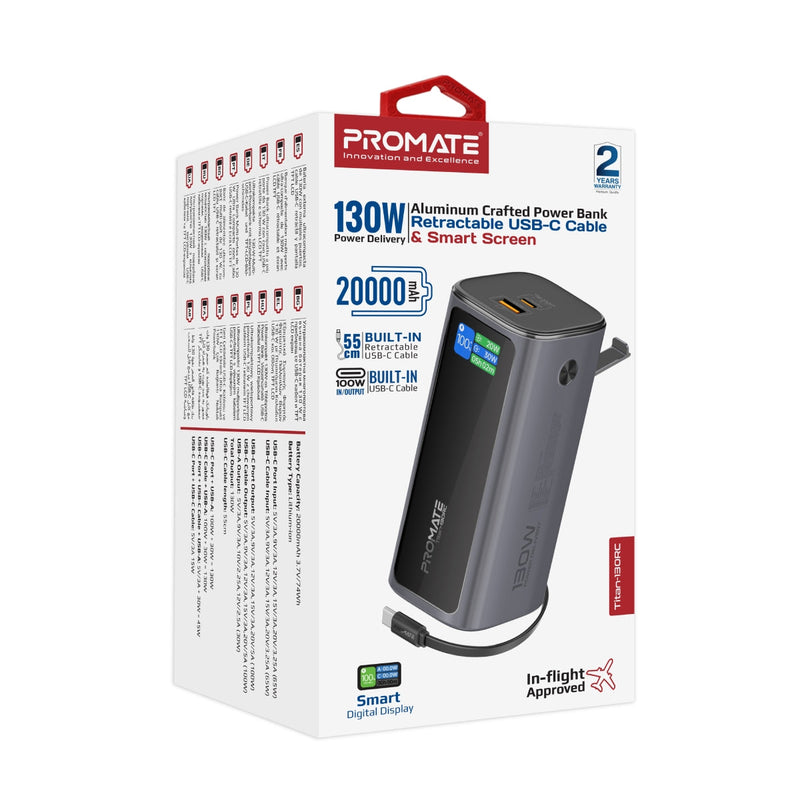 Promate Titan-130RC Ultra Compact 130W Multi-Port Power Bank | DataBlitz