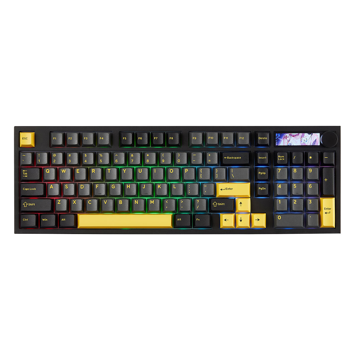 Akko 5098 V5 Black & Gold Multi-Mode RGB Hot-Swappable Mechanical Keyboard with 1.47" LCD Screen