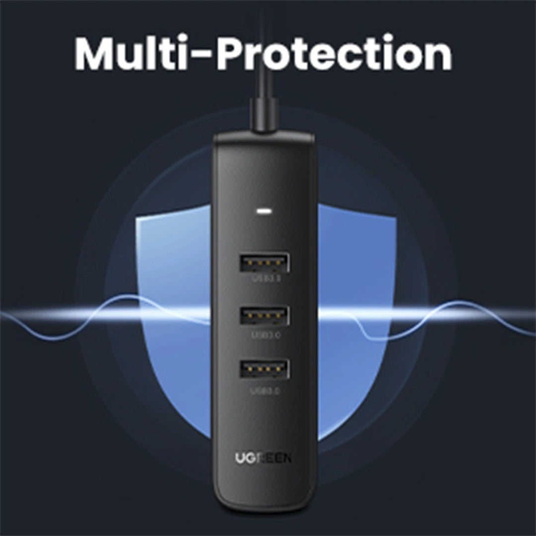 Ugreen 4-Port USB 3.0 Hub 0.25m (Black)