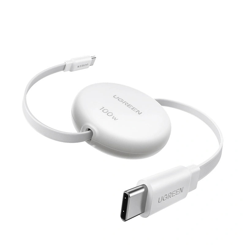 Ugreen Nexode USB-C to USB-C 100W PD Fast Charging Retractable Cable - 1m (White) (L531/95673)