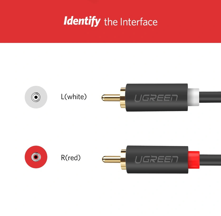Ugreen 2 RCA Male to 2 RCA Male Audio Cable | DataBlitz