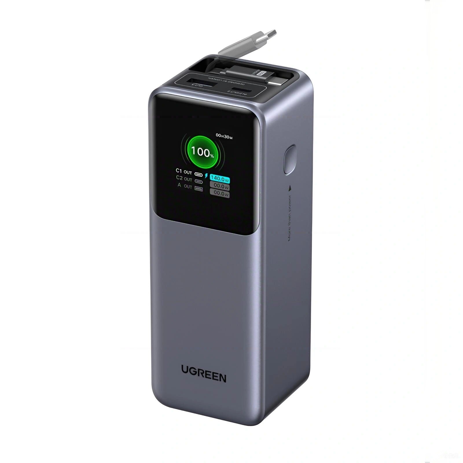 Ugreen Nexode 20000mAh 165W Power Bank with Type-C Retractable Cable (3C Version) (PB726/95670B)