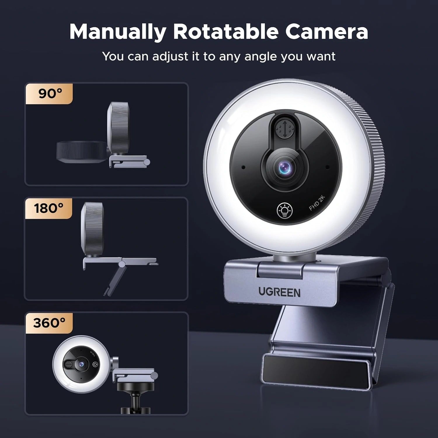 Ugreen USB Full HD Webcam with Ring Light (CM910/65857)