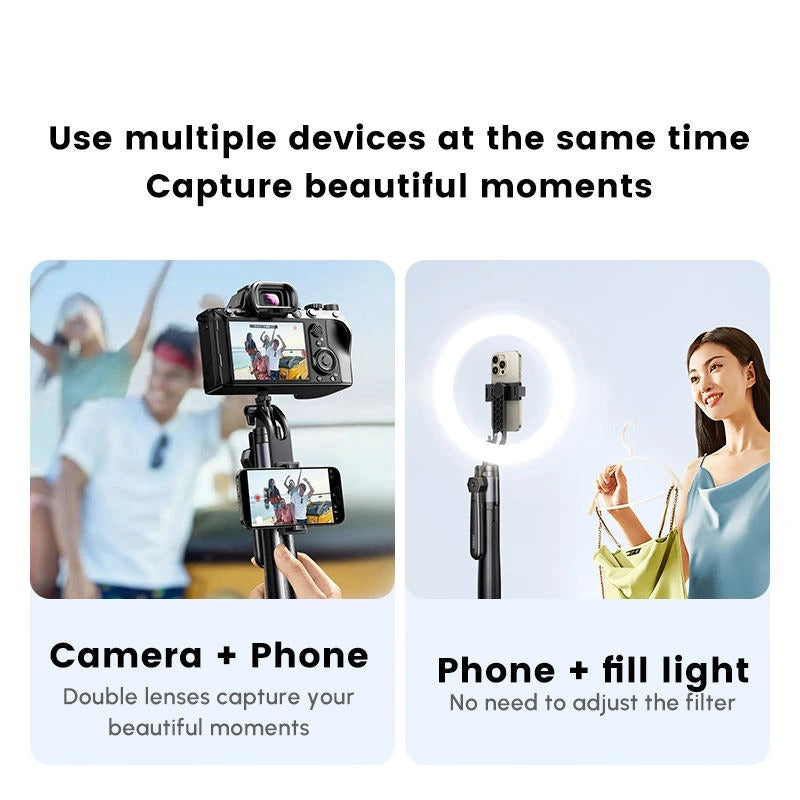 Ugreen 4-Leg Bluetooth Selfie Stick Tripod Stand 10m (Black)