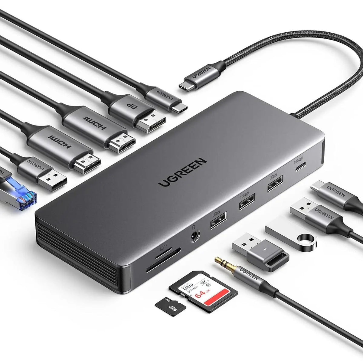 UGreen USB-C 13-In-1 Multifunction Adapter (Grey) (CM681/15978) | DataBlitz