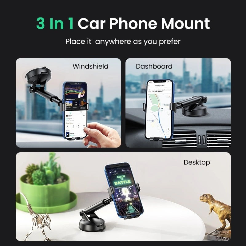 Ugreen Gravity Phone Holder with Suction Cup (Black) (LP200/60990B)