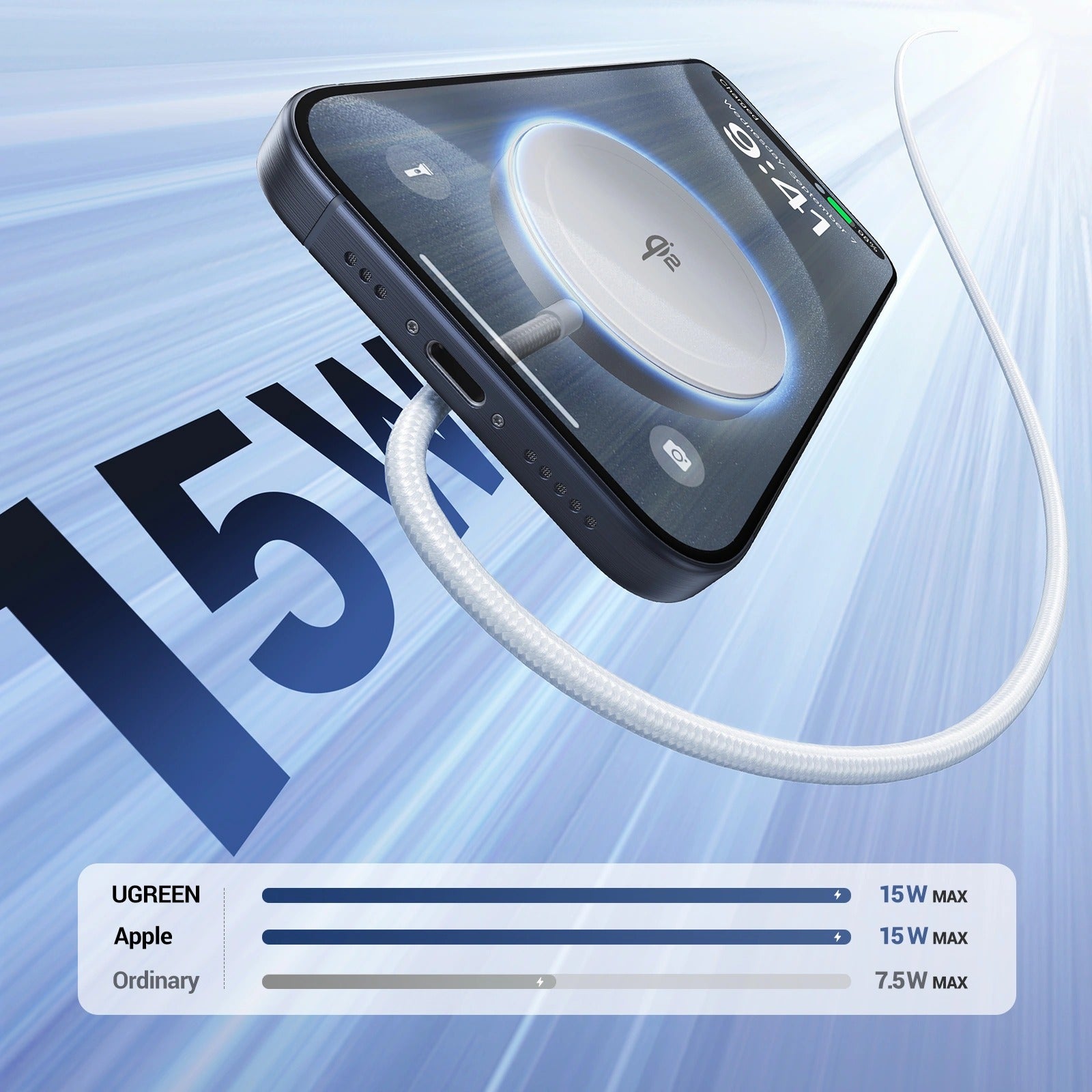 Ugreen Qi2 15W Magnetic Wireless Charger for iPhone & AirPods