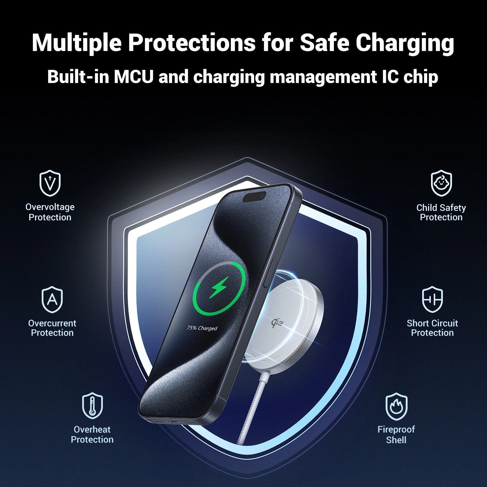 Ugreen Qi2 15W Magnetic Wireless Charger for iPhone & AirPods