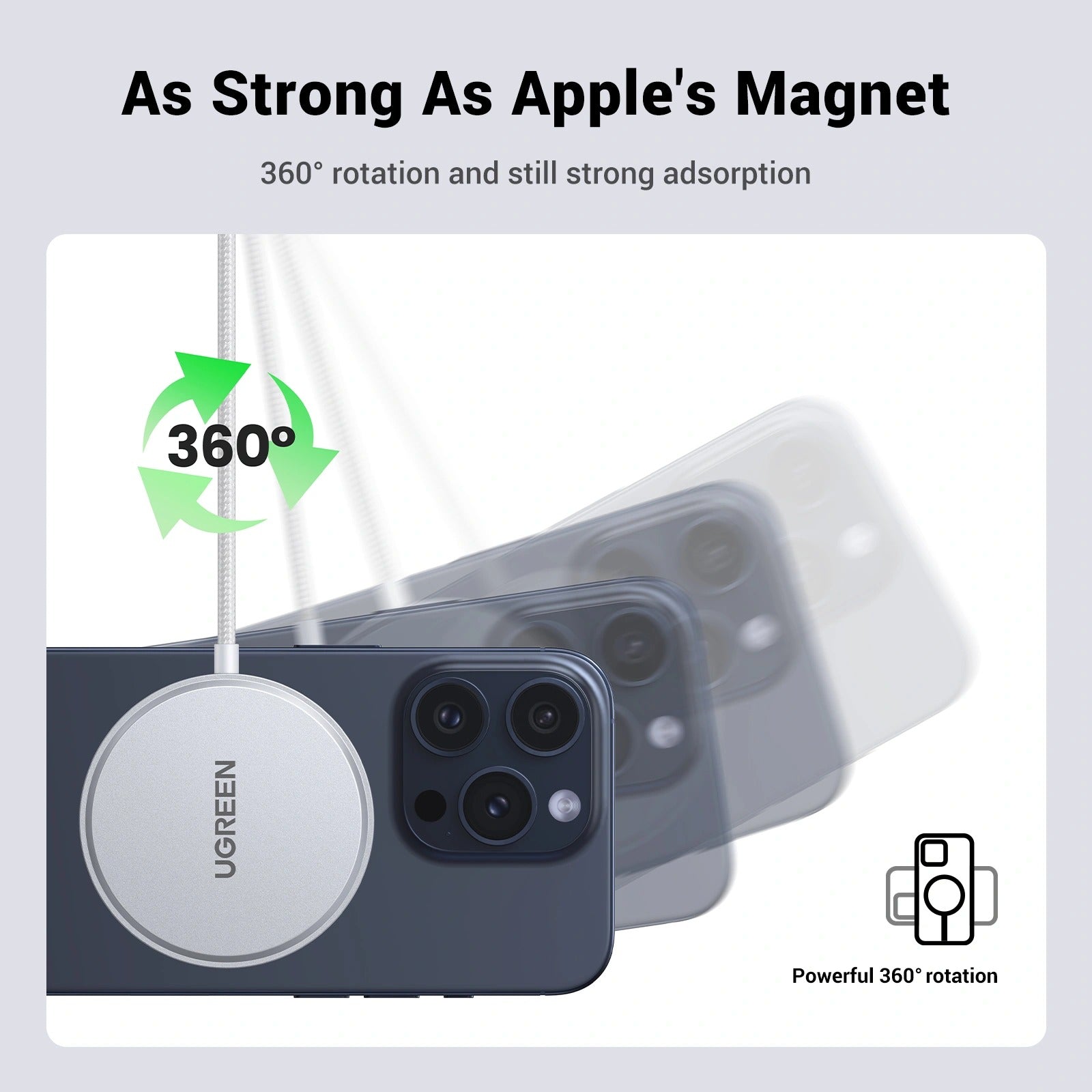 Ugreen Qi2 15W Magnetic Wireless Charger for iPhone & AirPods