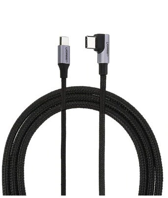 UGreen USB-C 2.0 Male To Angled USB-C 2.0 Male 3A Data Cable - 2M (Black) (US255/50125)