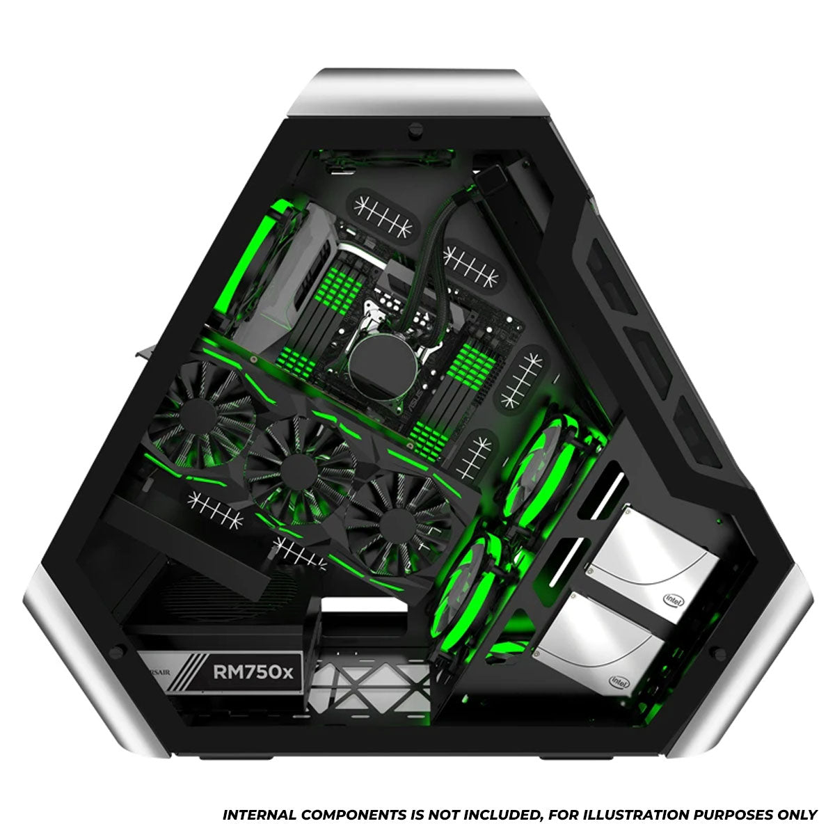 Jonsbo TR03-G Glass Panel ATX Equilateral Triangle Computer Case (Silver)