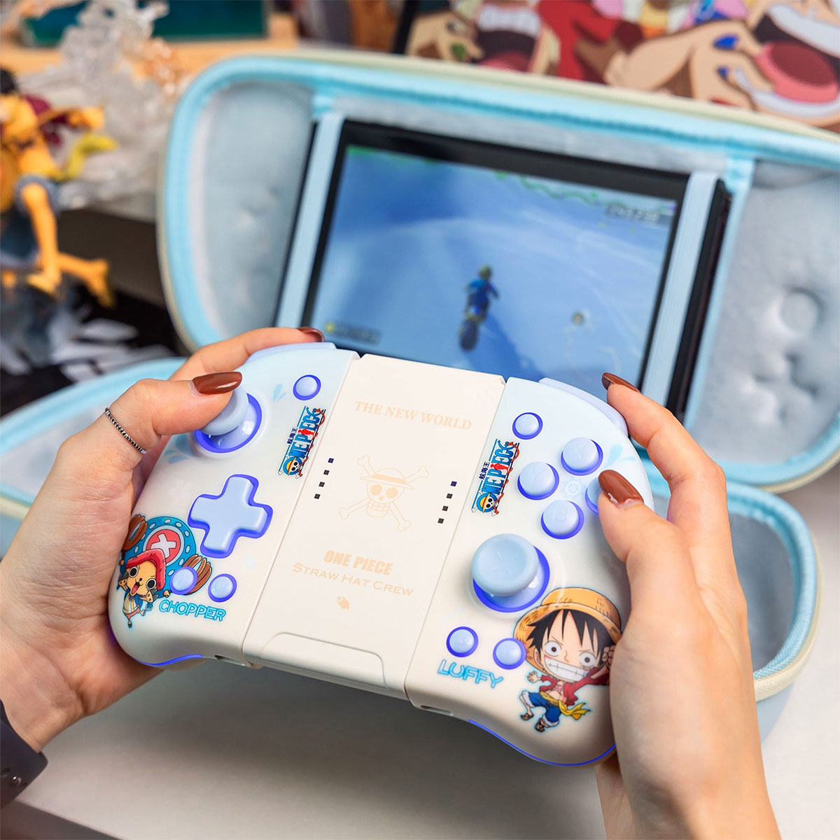 IINE Switch Left and Right Controller (Luffy & Chopper) + Storage Bag for Swith Lite/ Switch/ Switch OLED (Luffy & Chopper) Bundle (L930)
