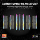 Corsair Vengeance RGB 32GB (2x16GB) DDR5 DRAM 6000MT/s CL30 AMD EXPO & Intel XMP Memory Kit (Black, White)