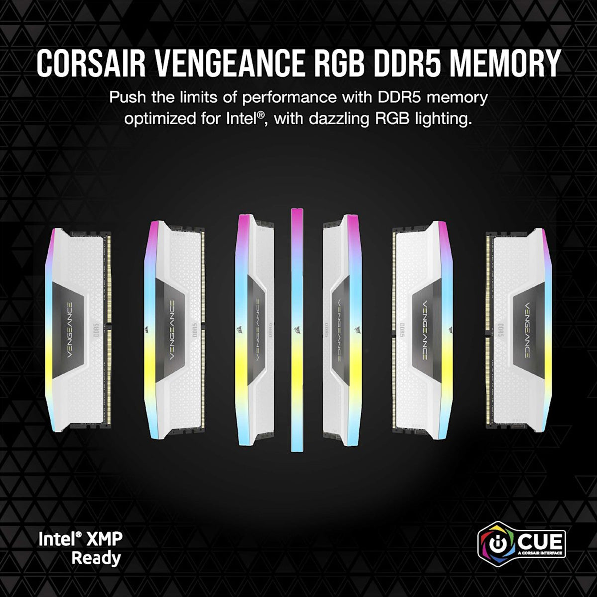 Corsair Vengeance RGB 32GB (2x16GB) DDR5 DRAM 6000MT/s CL30 AMD EXPO & Intel XMP Memory Kit (White)