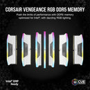Corsair Vengeance RGB 64GB (2x32GB) DDR5 DRAM 6000MT/s CL30 AMD EXPO & Intel XMP Memory Kit (White)