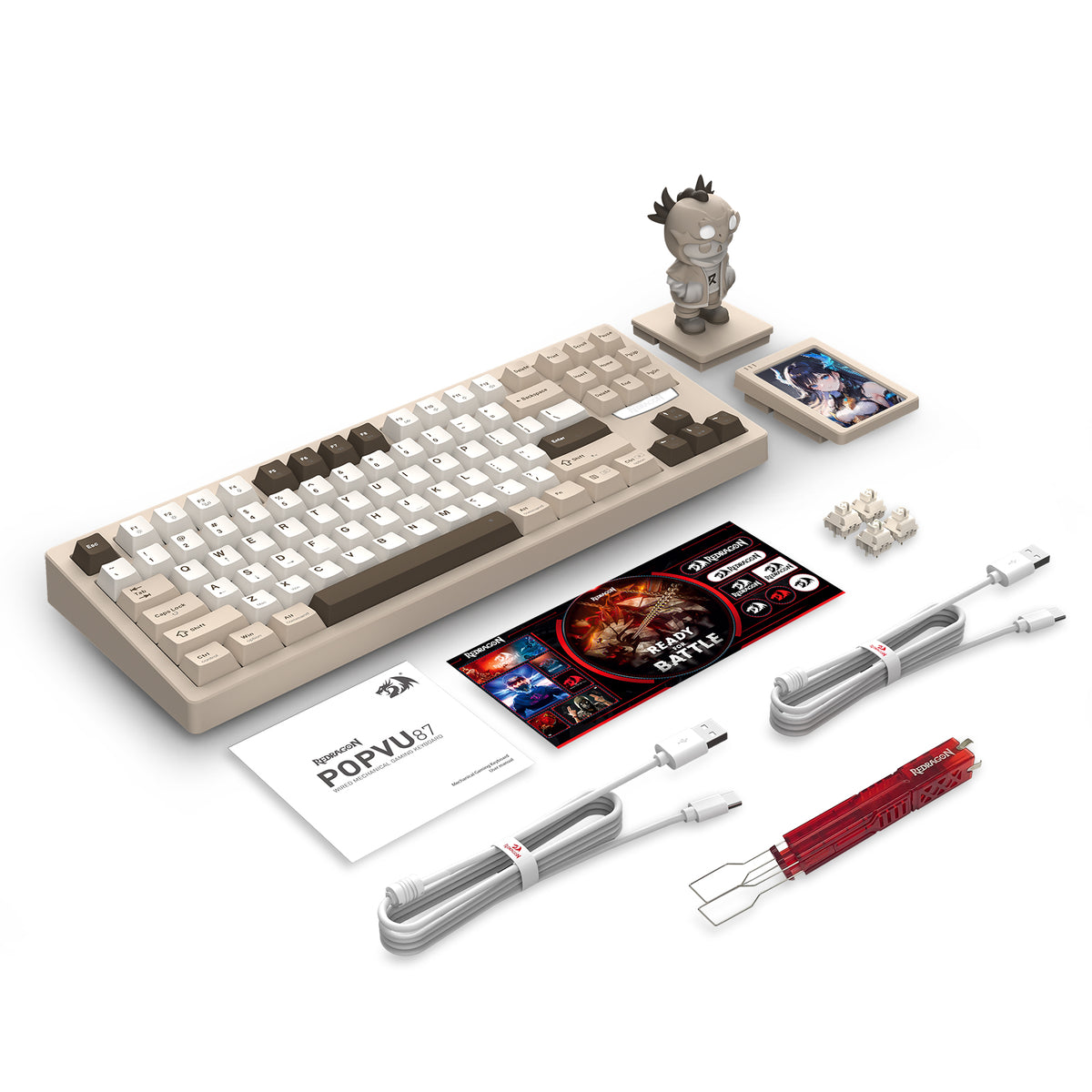 Redragon K754BKN POPVU87 Customizable Smart Touch Display Wired Mechanical Keyboard