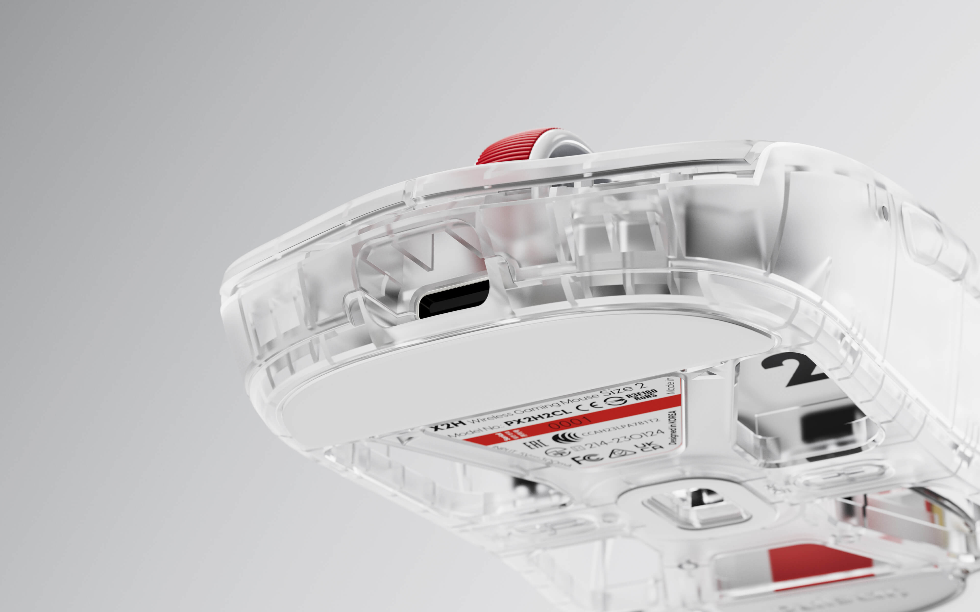 Pulsar X2H Mini Symmetrical Ultralight Wireless Gaming Mouse Super Clear Limited Ed. Size 1