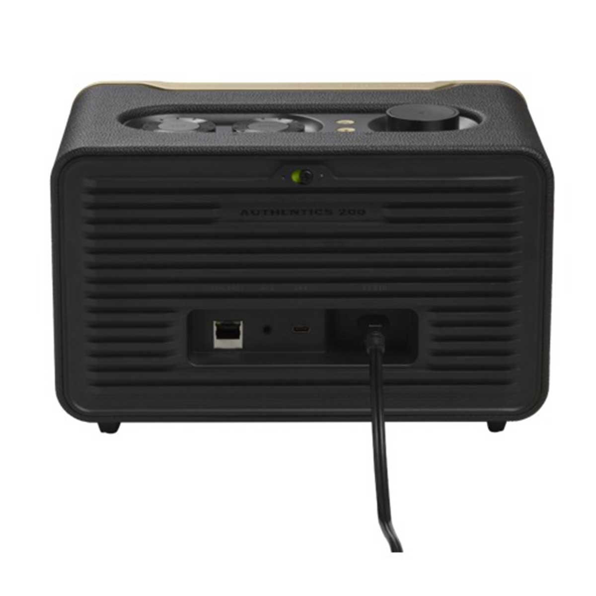 JBL Authentics 200 Portable Smart Home Speaker w/ WiFi/ Bluetooth & Voice Assistants w/ Retro Design (Black)