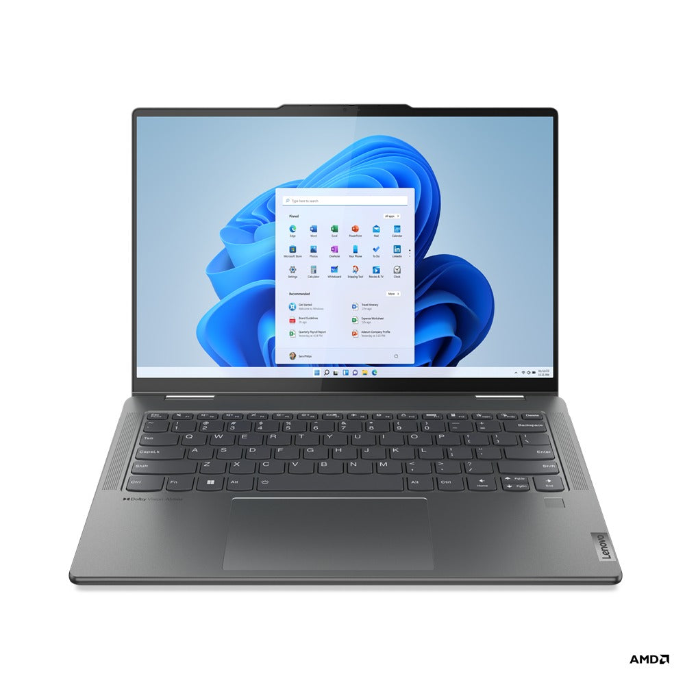 Lenovo Yoga 7 82YM0030PH Laptop (Storm Grey) | 14" WUXGA (1920x1200) OLED 10-Point Multi-Touch| Ryzen 5 7535U | 16GB RAM | 512GB SSD | AMD Radeon 660M | Windows 11 Home| MS Office Home & Student 2021 | Yoga Sleeve