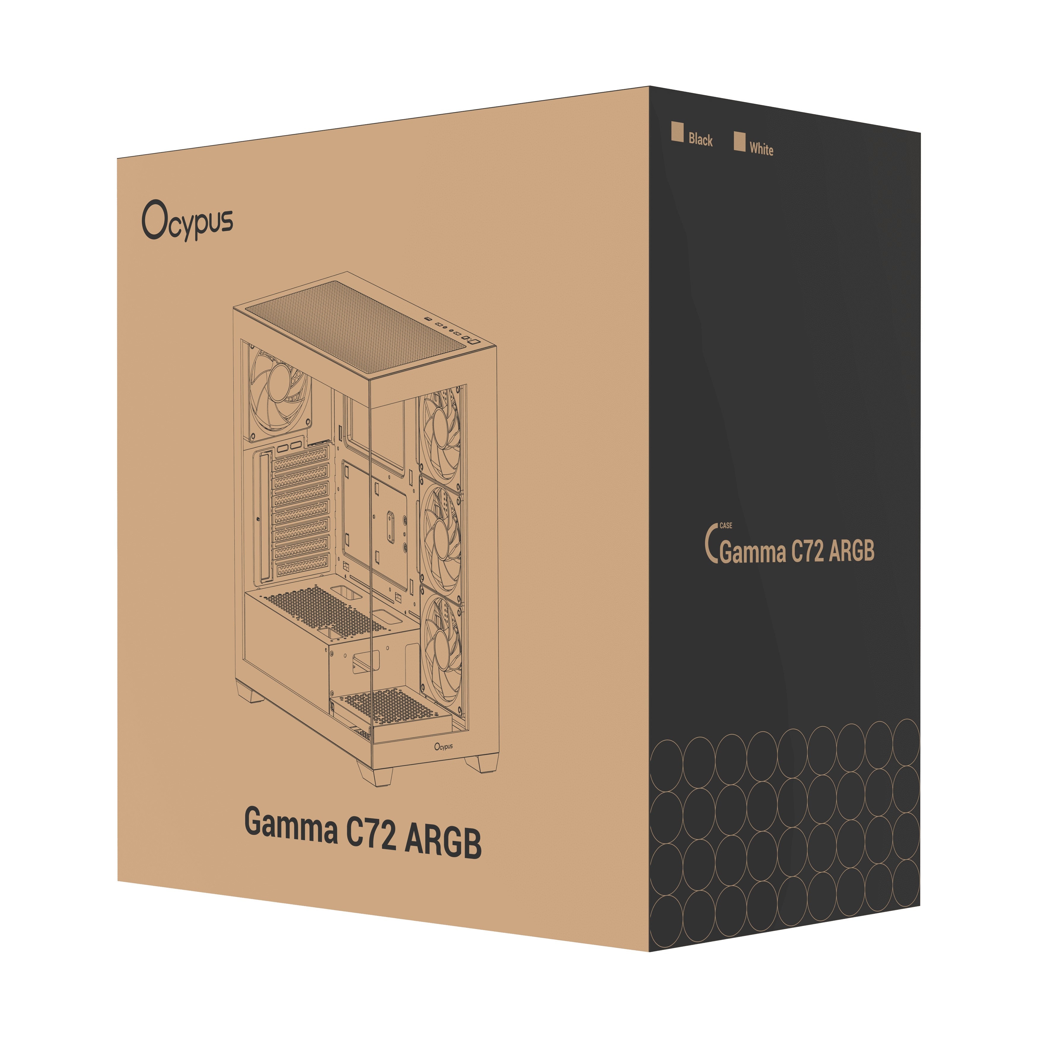 Ocypus Gamma C72 ARGB Mid-Tower Panoramic View Case with ARGB Fans | DataBlitz
