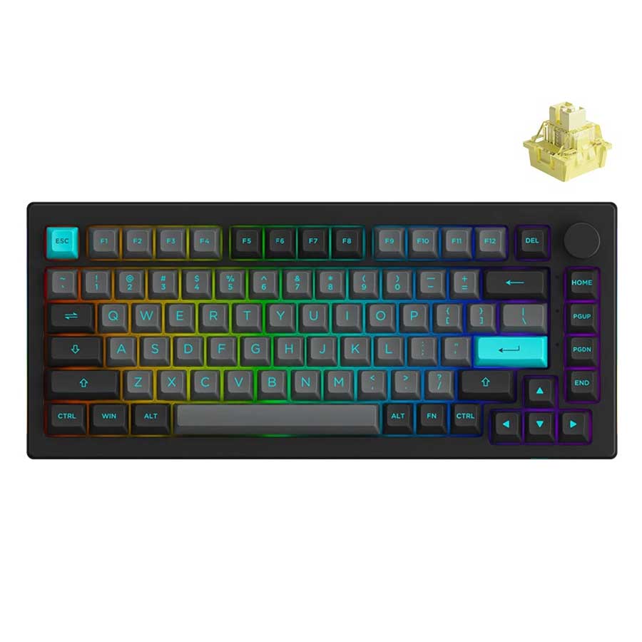 Akko Black & Cyan 5075B Plus Multi-Mode RGB Hot-Swappable Mechanical Keyboard | DataBlitz