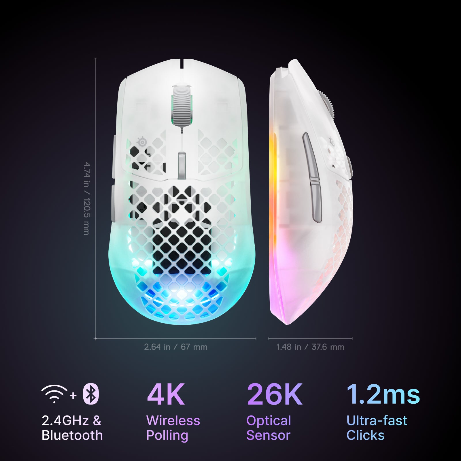 SteelSeries Aerox 3 Wireless Gen 2 4K Gaming Mouse | DataBlitz