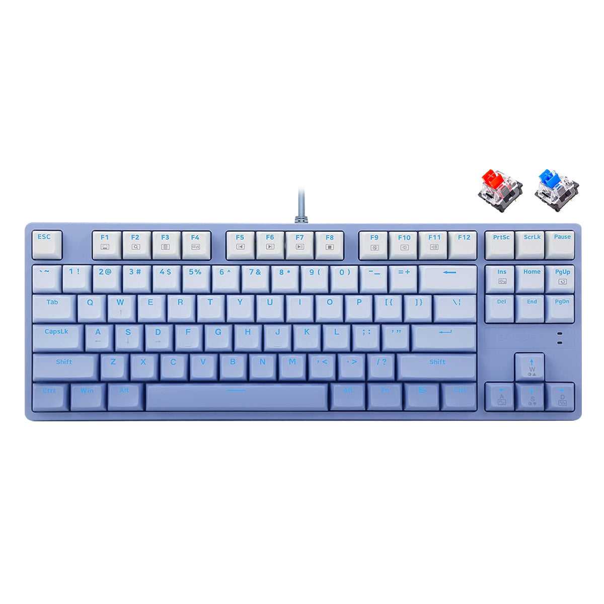 E-Yooso Z-87 Ice Blue Single Light 87 Keys Wired Mechanical Keyboard Blue/White (Gradient Blue)