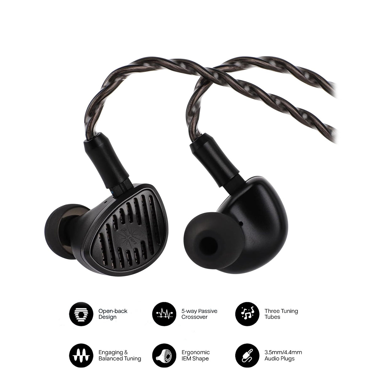 Kiwi Ears Septet 1DD+4BA+1Planar+1PZT Quadbrid IEM (Grey)