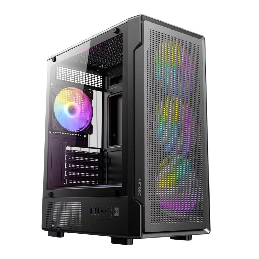 Antec VX300M ARGB Mini-Tower Tempered Glass Side Panel Gaming Case (Black)
