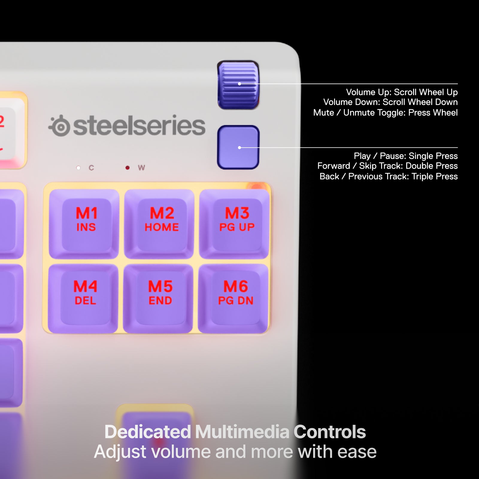 SteelSeries Apex 3 TKL RGB Gaming Keyboard (Amethyst)