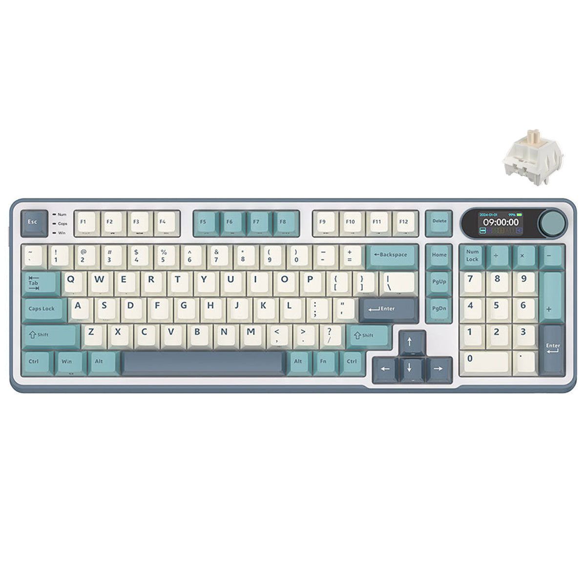 Royal Kludge RK-S98 Tri-Mode RGB 98 Keys Hot Swappable Mechanical Keyboard Light Cloud (Brown Switch, Chartreuse Switch, Beige Switch, Blue Switch)