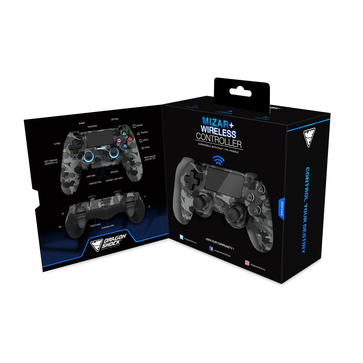 Dragonwar Dragon Shock Mizar+ Wireless Controller Compatible With PS4/PC/Mobile | DataBlitz