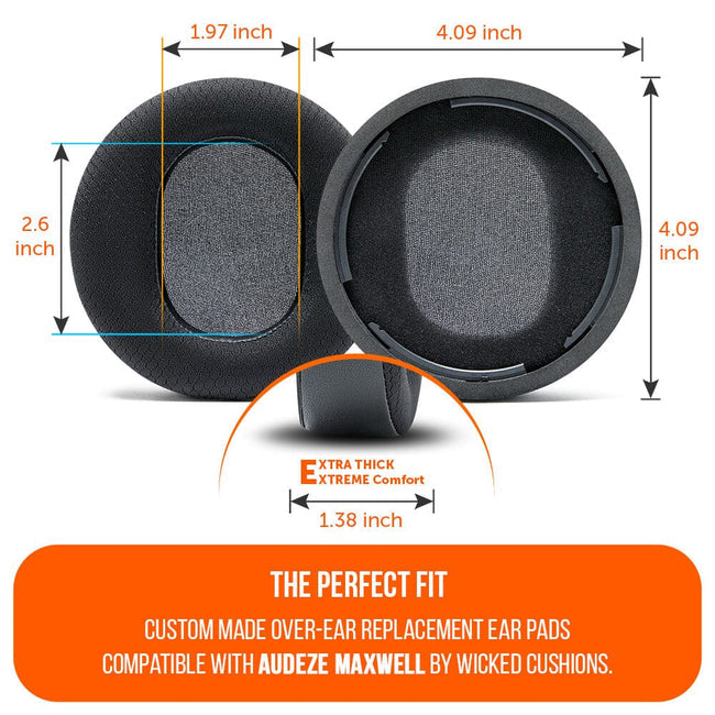 Wicked Cushions Audeze Maxwell Earpads - WC FreeZe Cooling Gel (Black, 90s Black, Geo Grey, Red Camo, 90s White, Speed Racer) (MAXWELLFR-B, MAXWELLFR-90B, MAXWELLFR-GG, MAXWELLFR-RC, MAXWELLFR-90W, MAXWELLFR-SR)