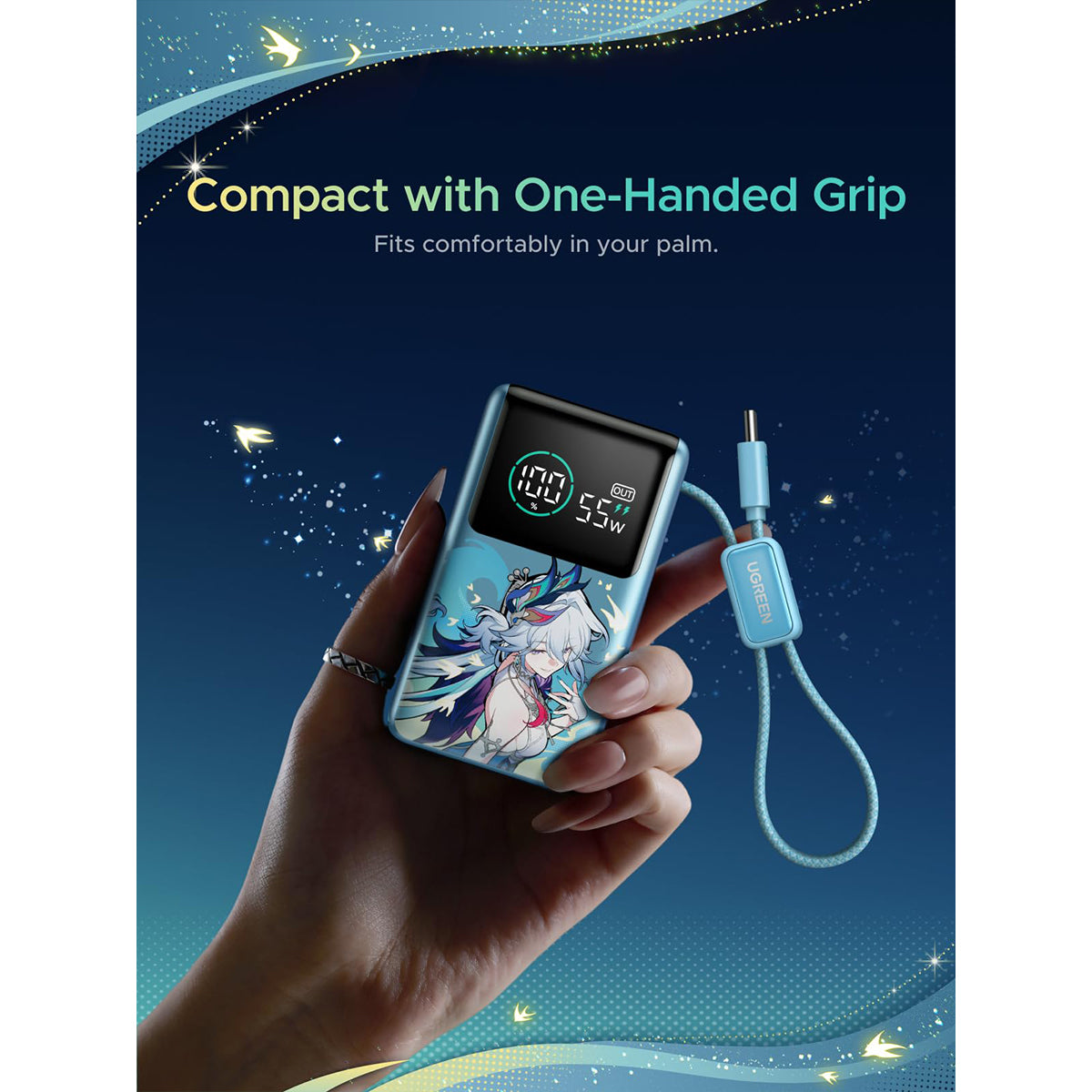 Ugreen x Honkai: Star Rail Nexode Pro 10000mAh 1xUSB-C + 1xUSB-A Power Bank with 1xUSB-C 55W
