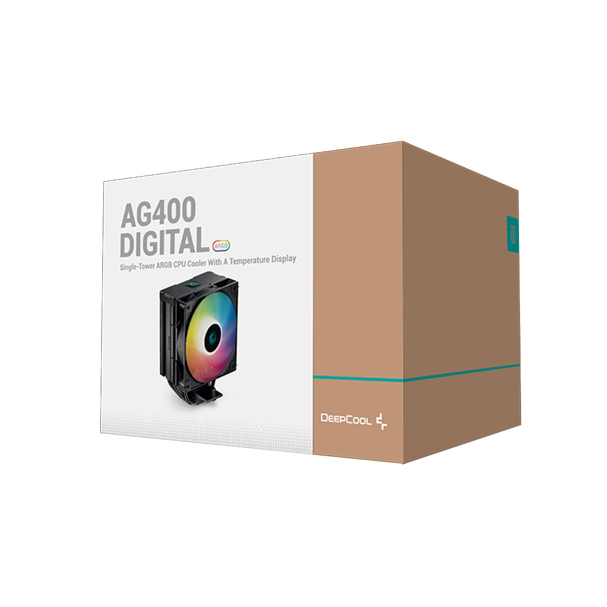 Deepcool AG400 Digital ARGB Single Tower CPU Cooler With A Temperature Display